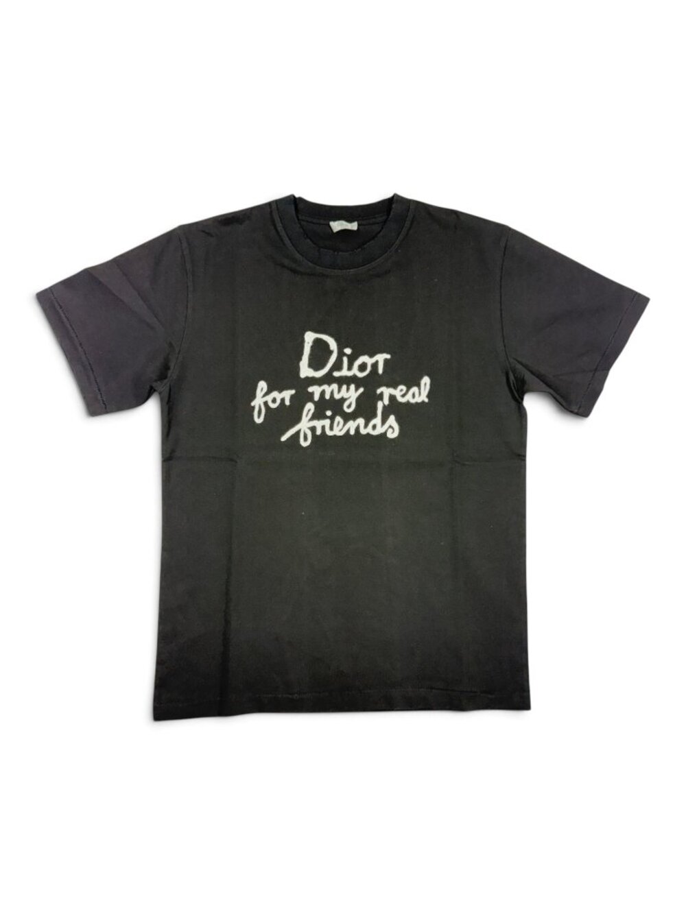 Dior For My Real Friends Black Embroidered Cotton T-Shirt Size Medium
